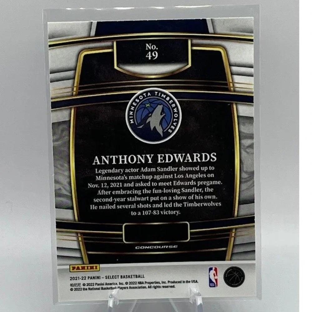 Anthony Edwards Blue Prizm 2021 Panini Select 49 NBA Minnesota Timberwolves